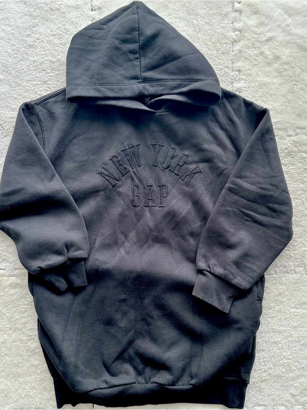 GAP Kids Black New York Embroidered Hoodie, Size L(10)